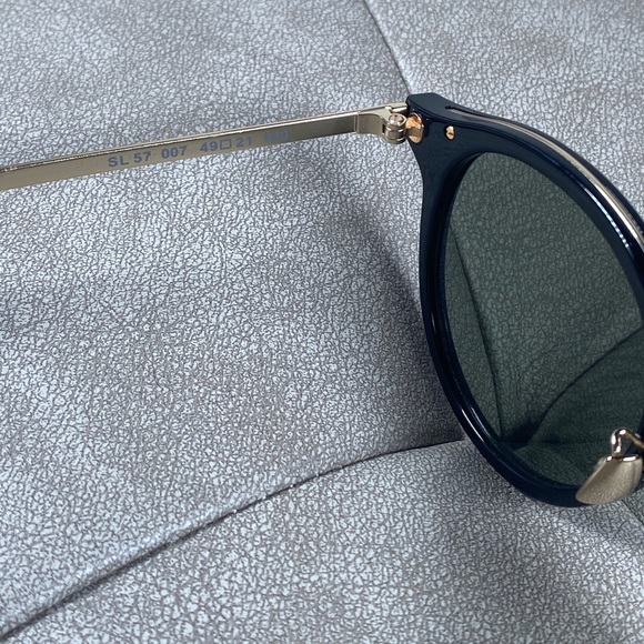 Yves Saint Laurent Black Round Sunglasses - Picture 6 of 15
